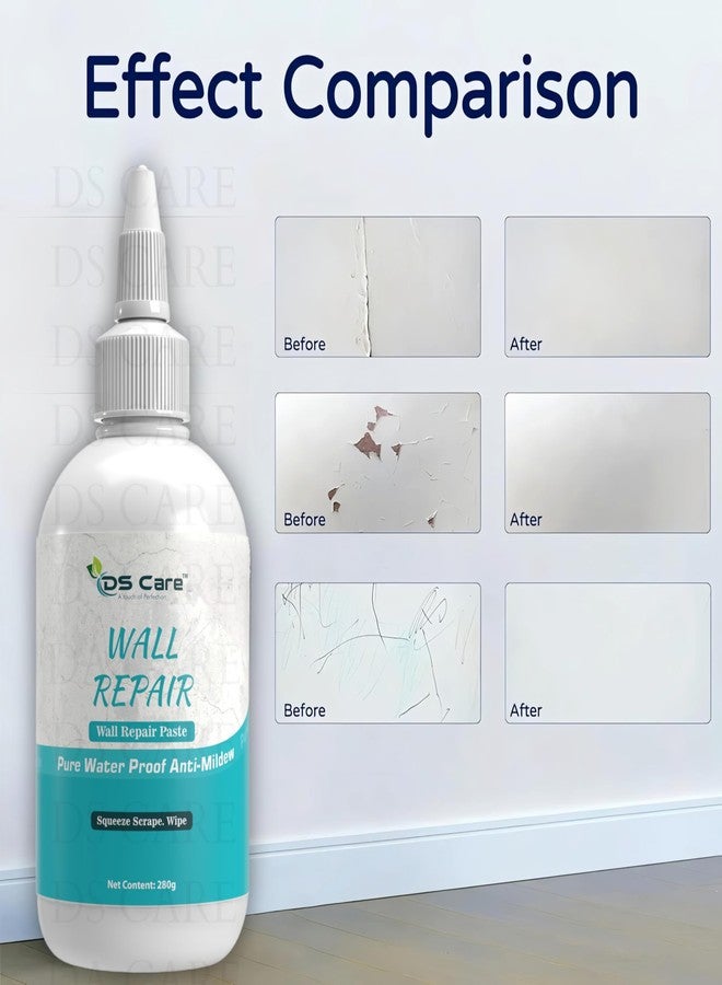 DS CARE معجون إصلاح الجدران DS CARE، معجون دهان، معجون حشو الشقوق للجدران والوصلات، عامل ترميم الجدران، معجون إصلاح الجدران، معجون حشو الشقوق، معجون حشو ثقوب الجدران المقاوم للماء (280 جم، أبيض) UNIDSC - Image 2